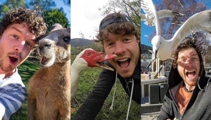 Allan Dixon, il giramondo che si fa i selfie solo con animali