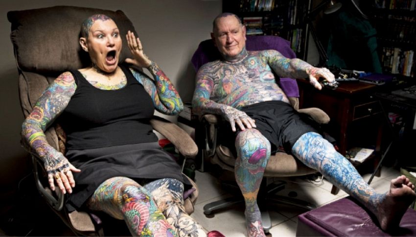 Ecco i due pensionati più tatuati al mondo