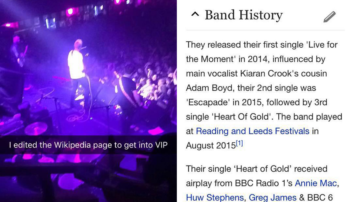 Trucca Pagina Di Wikipedia Ed Entra Nellarea Vip Del Concerto