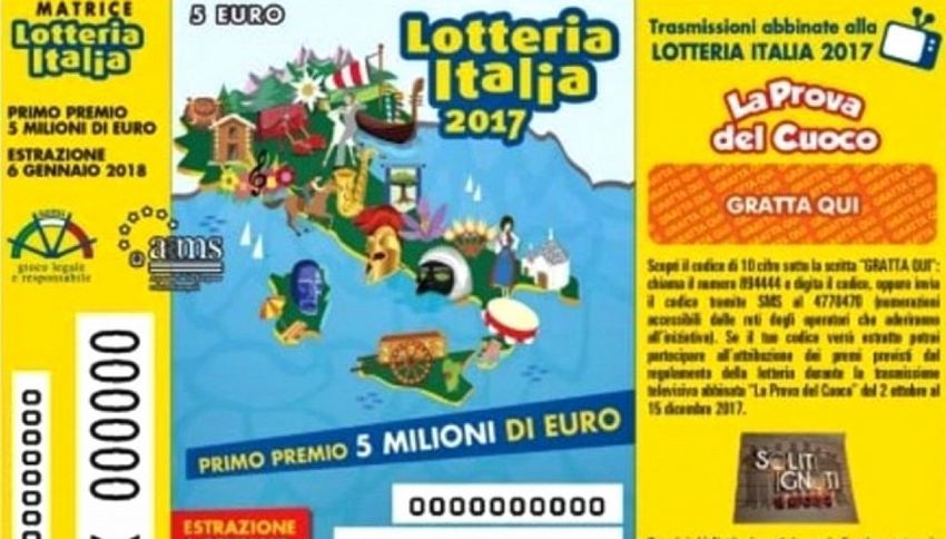 Lotteria Italia: tutti i biglietti vincenti. 5 mln ad Anagni