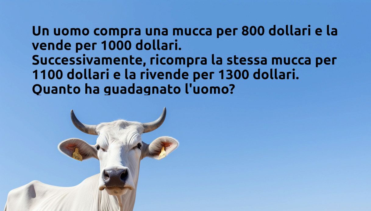 L'enigma "assurdo" della mucca che in pochi risolvono: ci riesci?