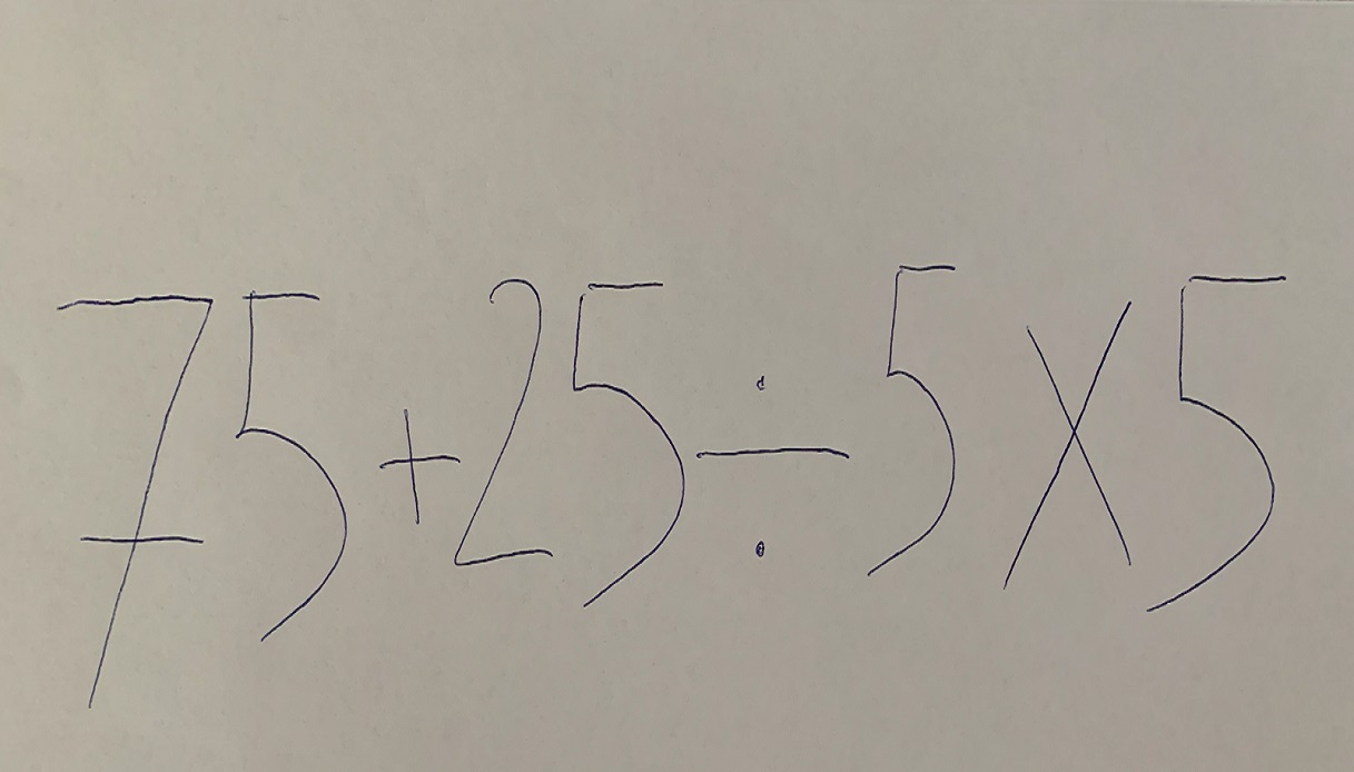 75+25÷5x5, il problema matematico apparentemente semplice che mette in difficoltà le persone: sai risolverlo in 30 secondi?