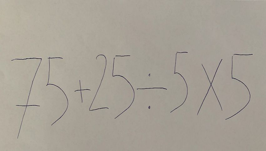 75+25÷5x5, il problema matematico apparentemente semplice che mette in difficoltà le persone: sai risolverlo in 30 secondi?