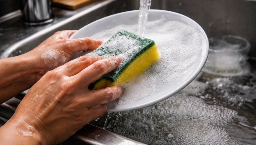 Le spugne da cucina rilasciano microplastiche mentre lavi i piatti: la minaccia per la salute