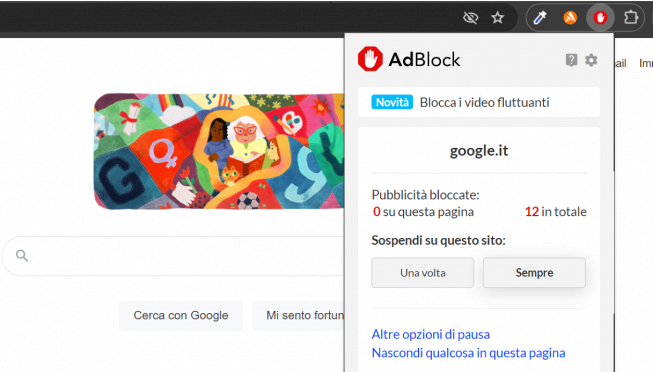 Disattivare adBlock