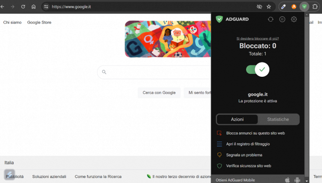 disattivare Adguard AdBlocker