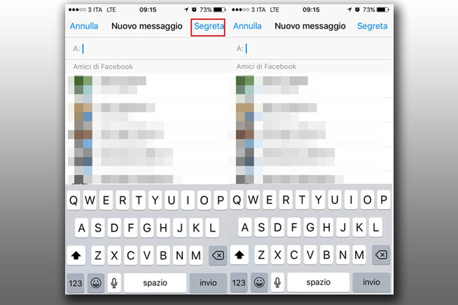 Selezionare l’opzione secret