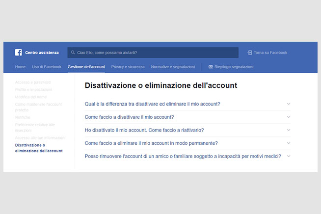 Ignorare il link e la cancellazione sarà completa