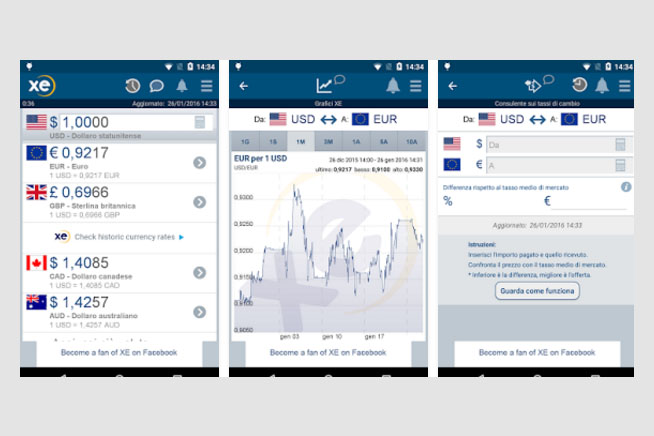 XE Currency: il cambio valuta sotto controllo