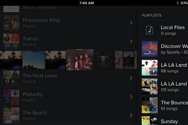 Preview della playlist e degli album