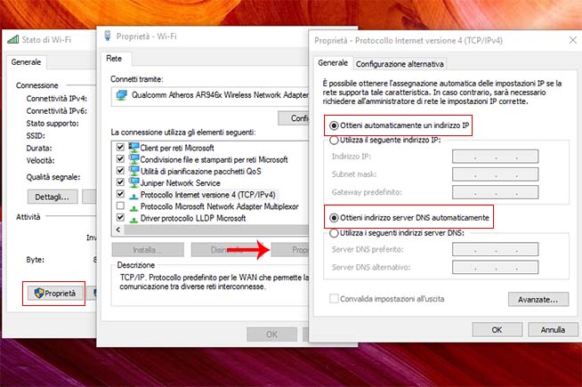 Passo 5 – Assegnare automaticamente indirizzo IP e DNS