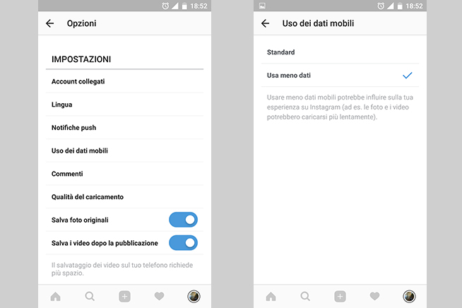 Come disattivare la riproduzione automatica dei video di Instagram su Android