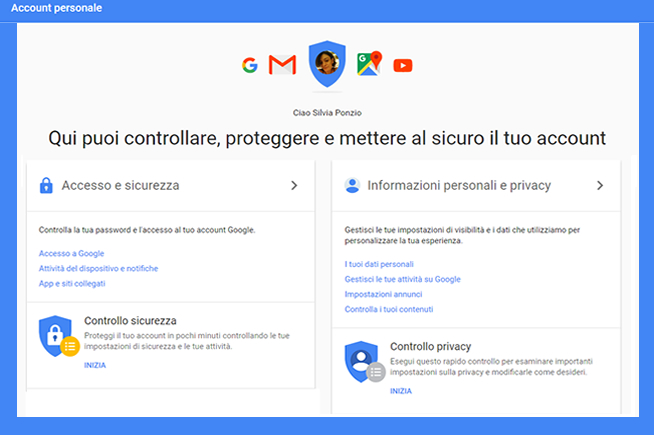 Tutte le impostazioni a portata di mano