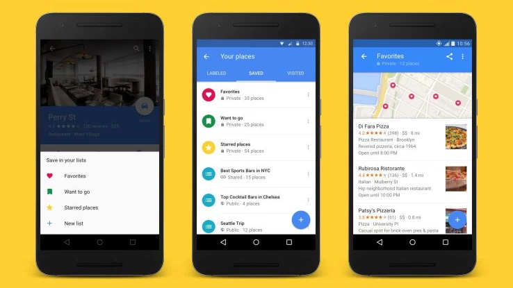 Google Maps consente di salvare e condividere i luoghi preferiti