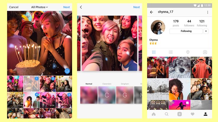 Instagram introduce gli album: fino a 10 foto e video in un unico post