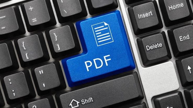 Il tasto PDF dentro una tastiera del PC