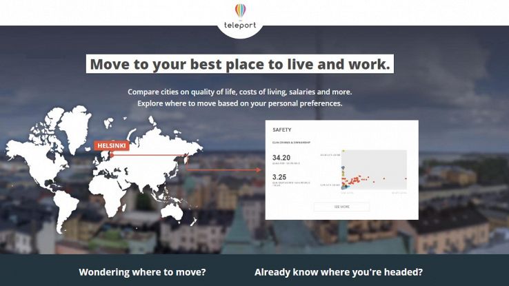 Teleport, il portale che ti aiuta a trovare la città dove trasferirti