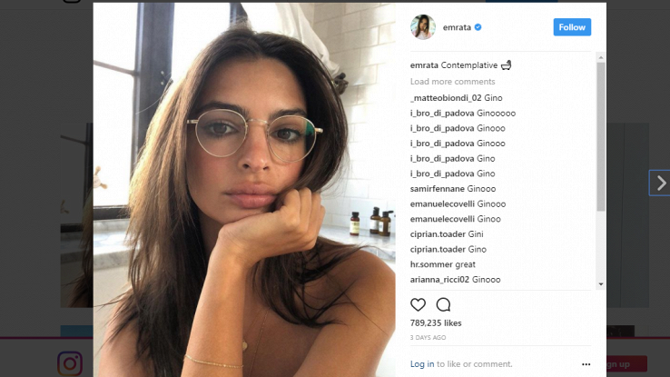 Una foto di Emily ratajkowski invasa da Gino