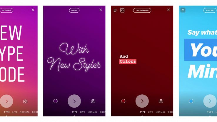 Instagram, modalità testo nelle Storie