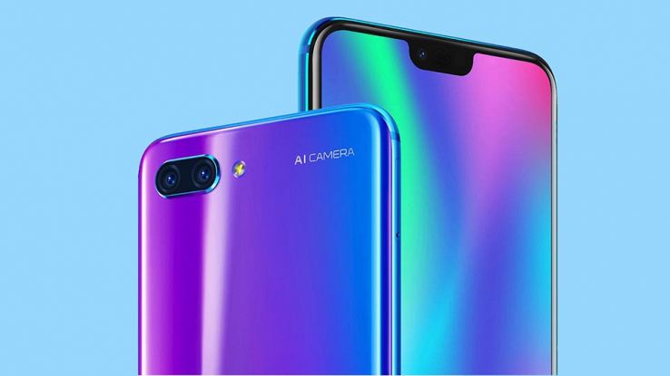 Honor 10 nella colorazione cangiante e notch mini