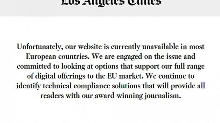 Siti Usa offline in Ue per Gdpr