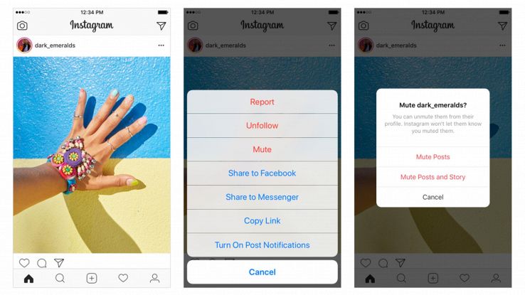 Instagram, possibile silenziare post