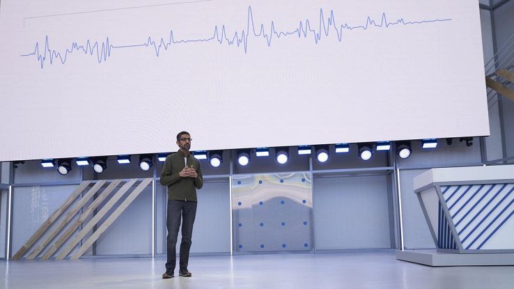 Sundar Pichai nel corso del Google I/O 2018