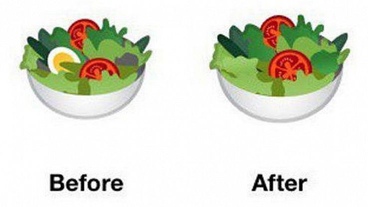 Google 'veg', via uovo da emoji insalata