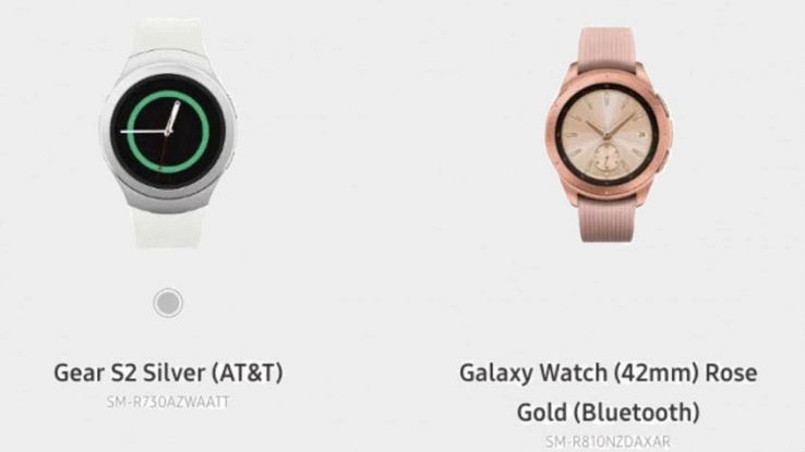 Il Galaxy Watch così come è comparso sul sito Samsung