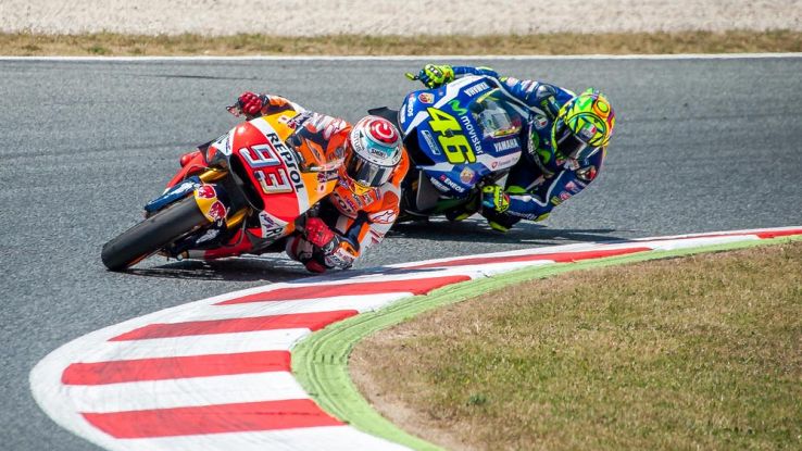 Marc Marquez davanti a Rossi