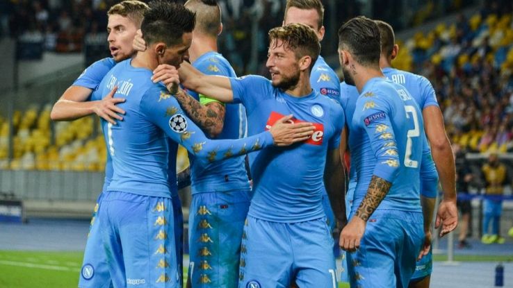 Il Napoli esulta dopo un gol segnato