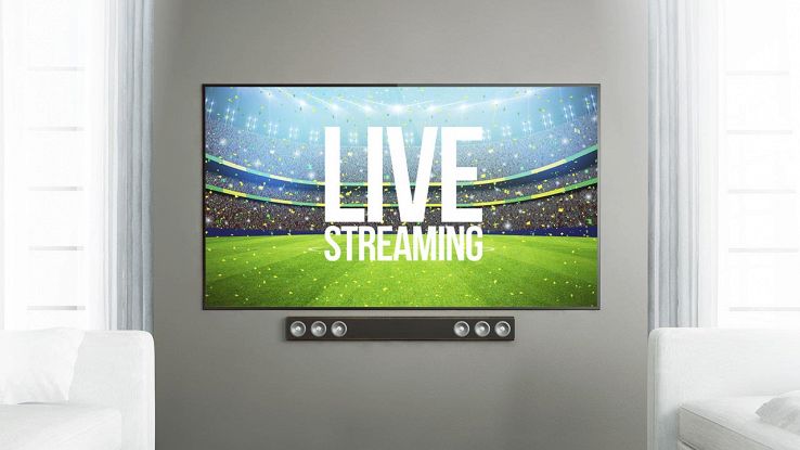 televisore che trasmette una partita in streaming
