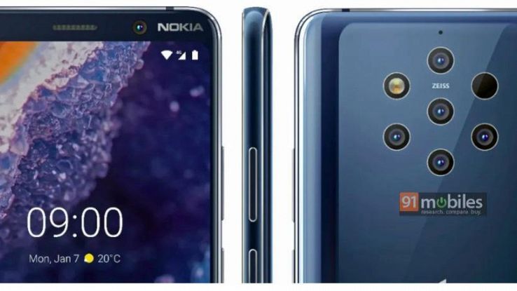 Nokia, 5 fotocamere per il top di gamma