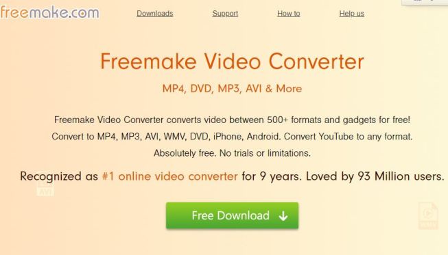 Freemake video converter homepage