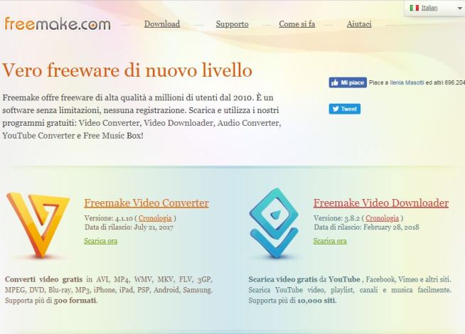 Freemake homepage