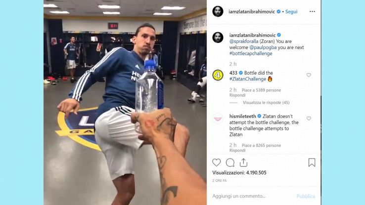 bottle cap challenge ibrahimovic