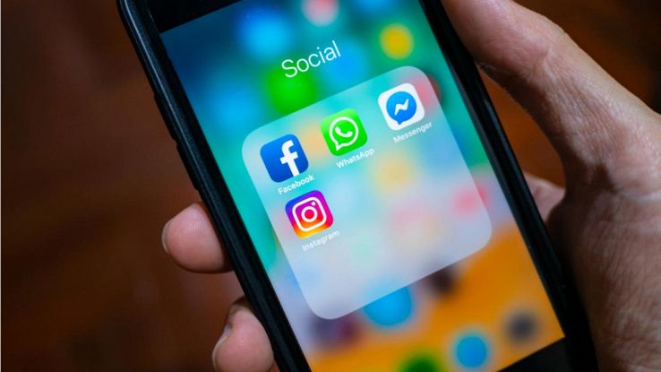 Icone di Facebook, Instagram e WhatsApp