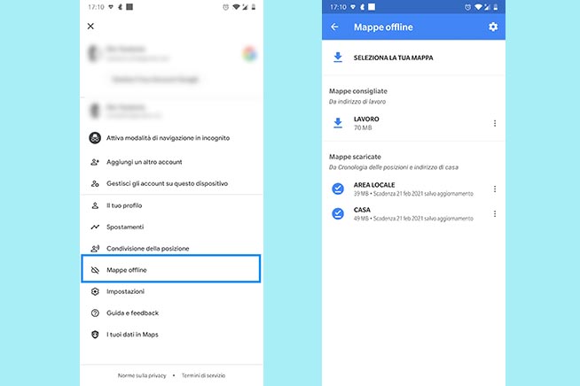 Usare Google Maps offline