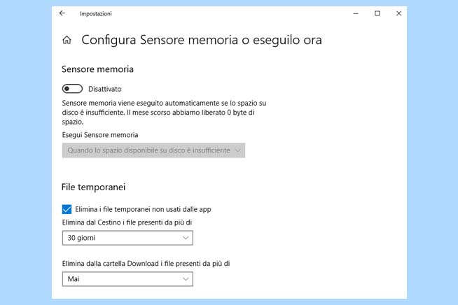 Sensore memoria