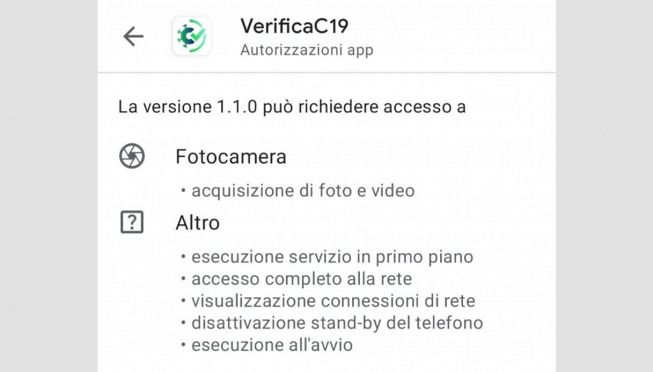 app verifica c19 privacy