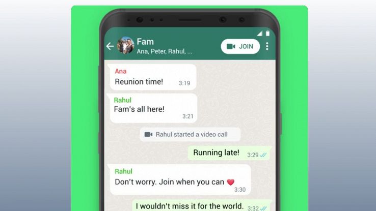 whatsapp videochiamate di gruppo