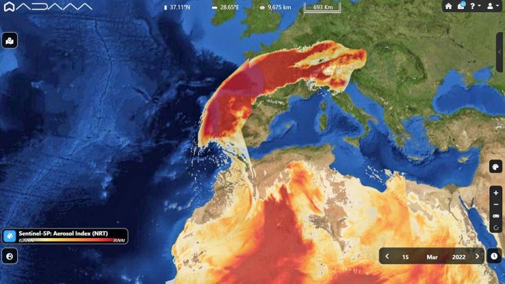 Cieli marziani in Europa: individuata la nuvola rossa che arriva dall'Africa