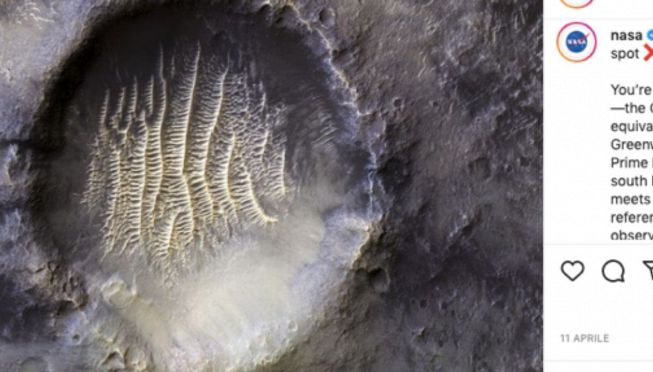 L'impronta digitale apparsa su Marte