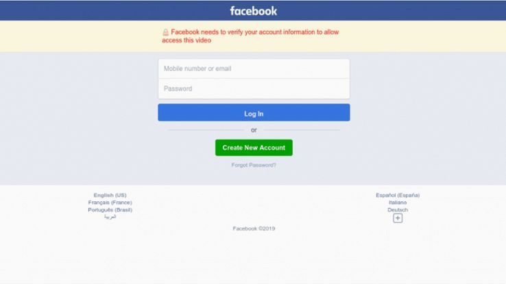 facebook phishing