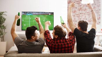 Tifosi guardano partita di calcio