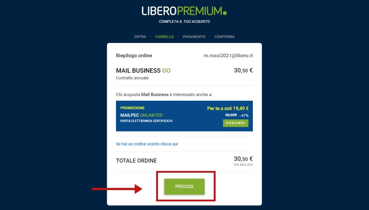 creare libero mail business