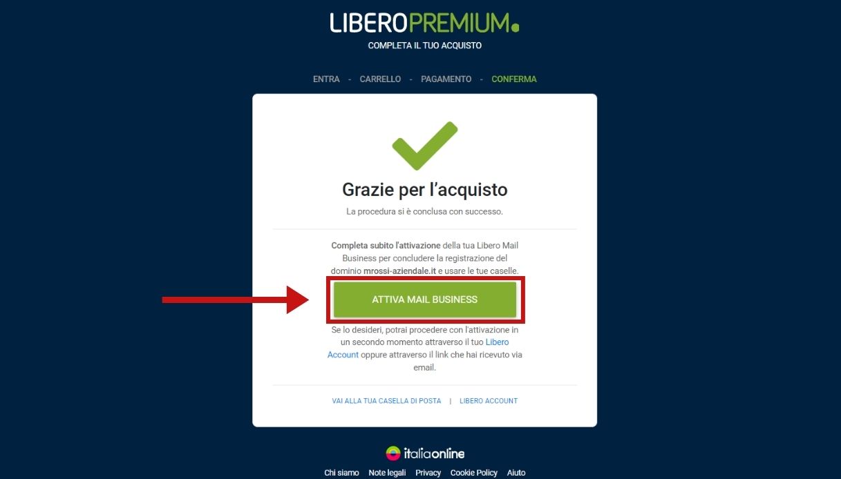 creare libero mail business