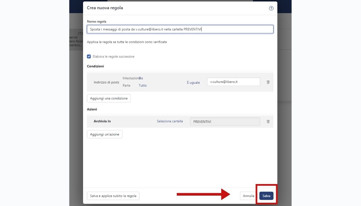 organizzare libero mail business