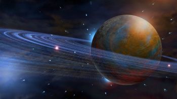 Gli anelli di Saturno in una ricostruzione grafica del pianeta