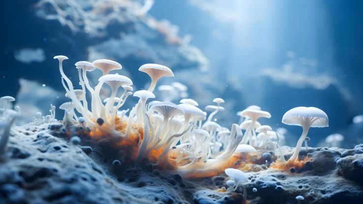 Funghi speciali sul fondo dell'oceano